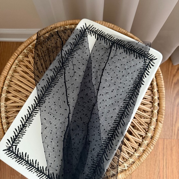 Black Mesh Sheer Polka Dot High Calf Socks - Picture 4 of 5